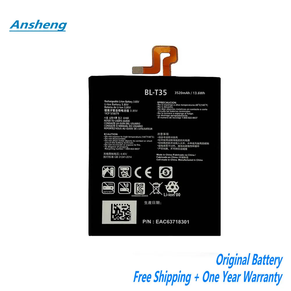 

3.85V 3520mAh BL-T35 Battery For LG Google 2 Pixel 2 XL Smart Phone