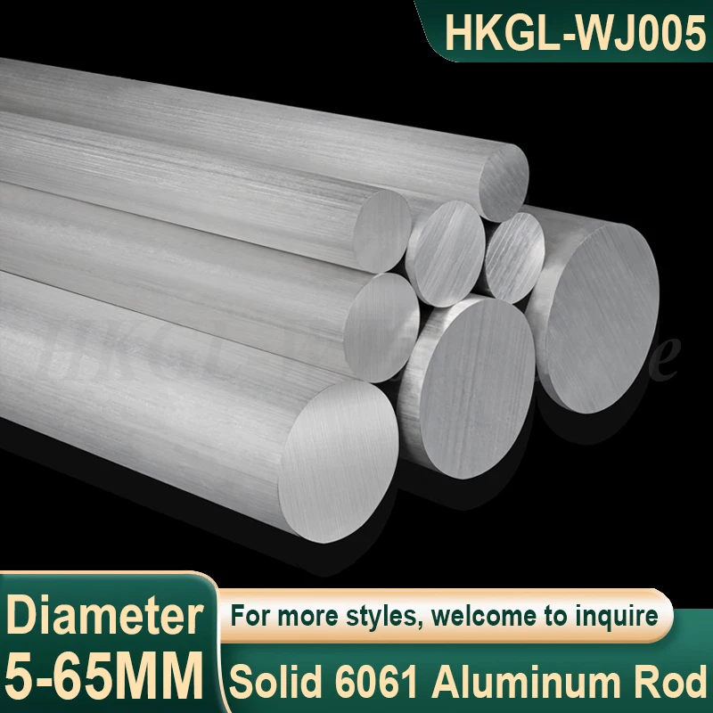 

Dia 5-65mm Solid 6061 Aluminum Rod Hard Aluminum Round Bar Length 500mm,Can Be Cut and Customized