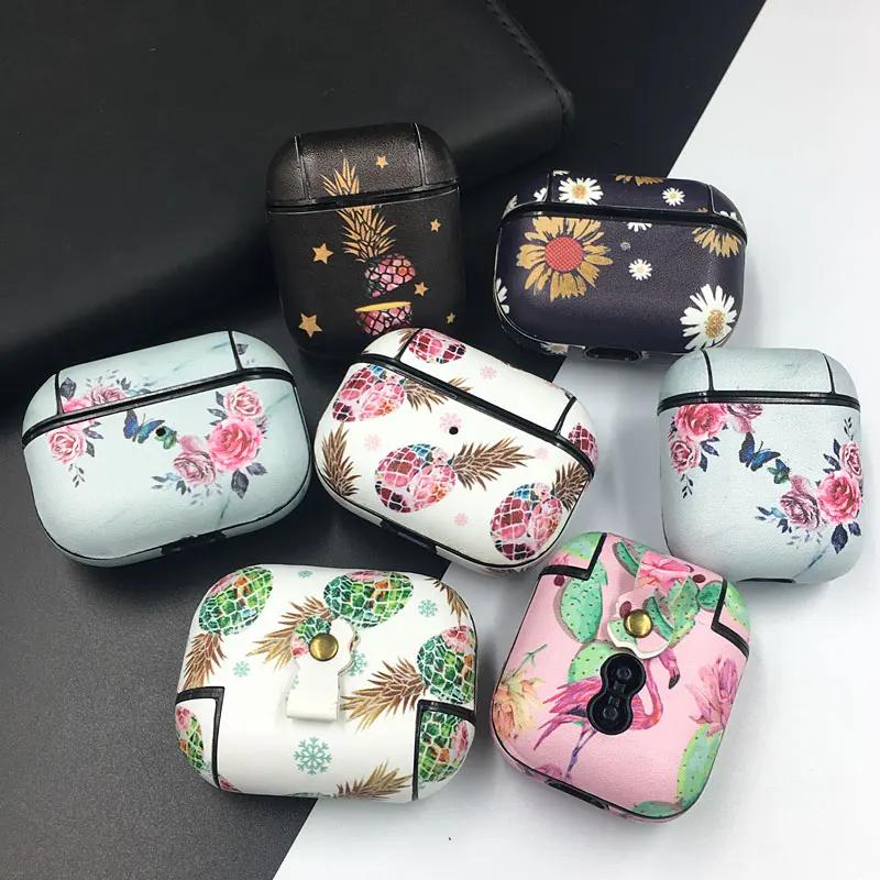 Вспышка с рисунком ананаса фламинго для Airpods 1 2 3, Противоударная Защитная крышка для Airpods Pro 2019 2022