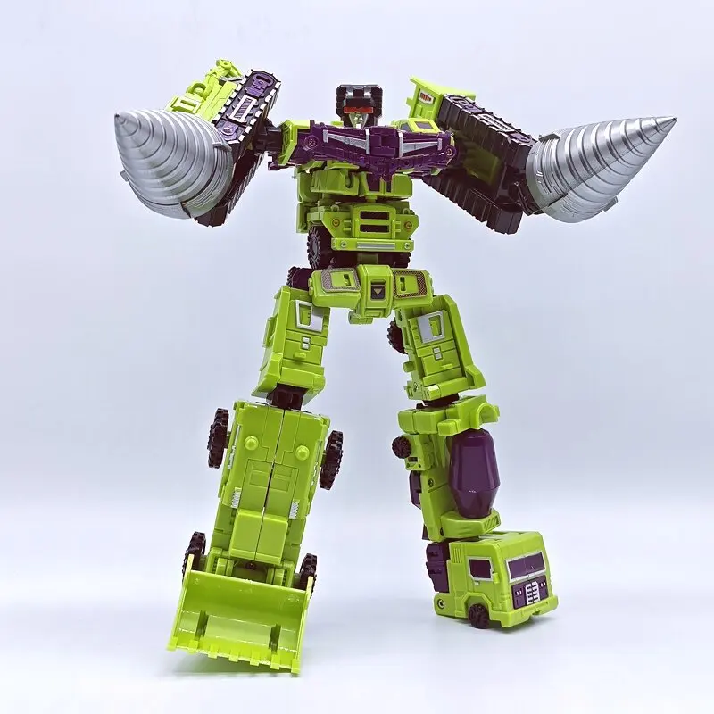 

29CM Metal Alloy Transformation GT Double Drill Bit Devastator 6 IN 1 Deformation Robot Engineering Vehicle GT Toys