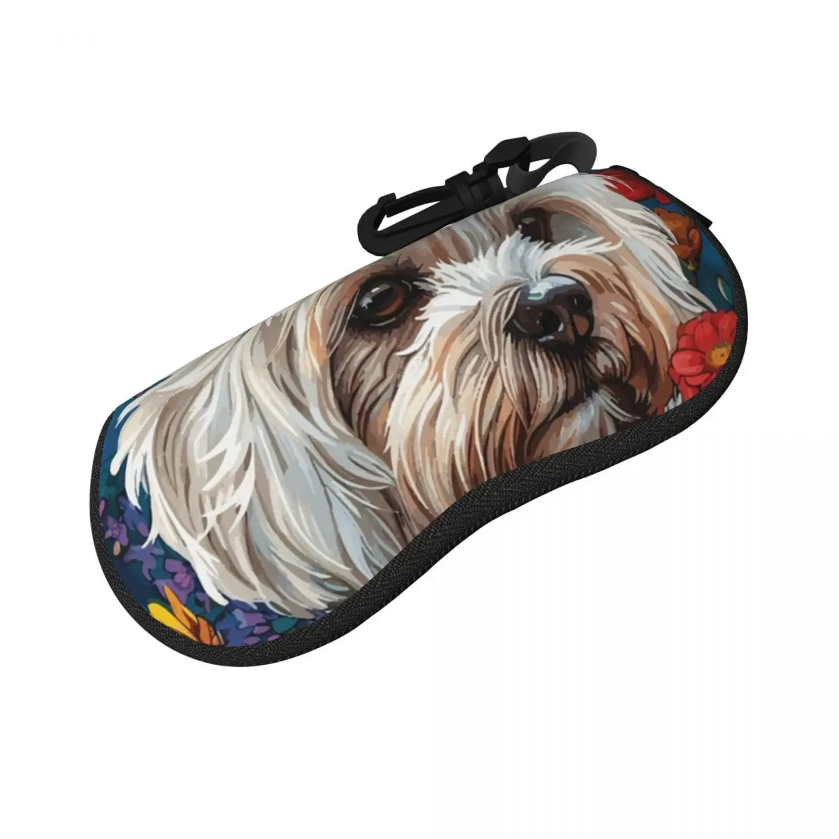 

Maltese Dog Shell Glasses Case Protective Sunglasses Box Women Men Soft Eyeglasses Bag Pouch