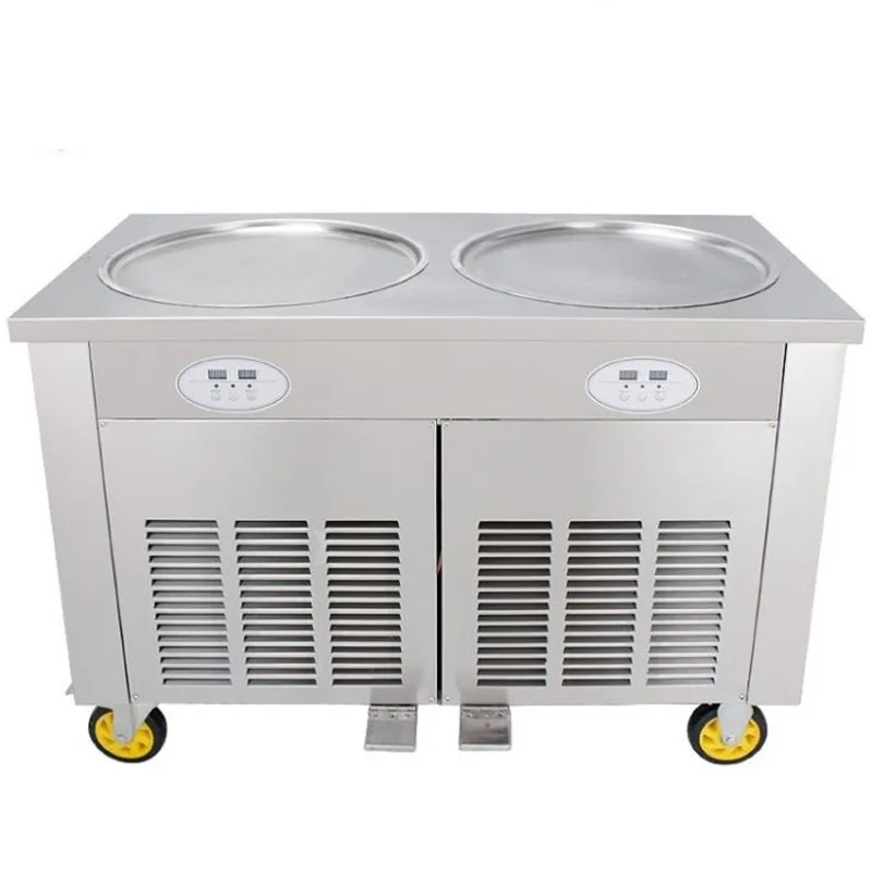 

Round Pan Ice Cream Machine Double Barrel Commercial Stainless Steel Yogurt Rolls Maker