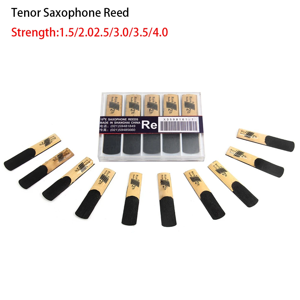 10pcs Tenor Saxophone Reed Set with Storage Box Tenor Sax Instrument Accessory  2 5 Strength