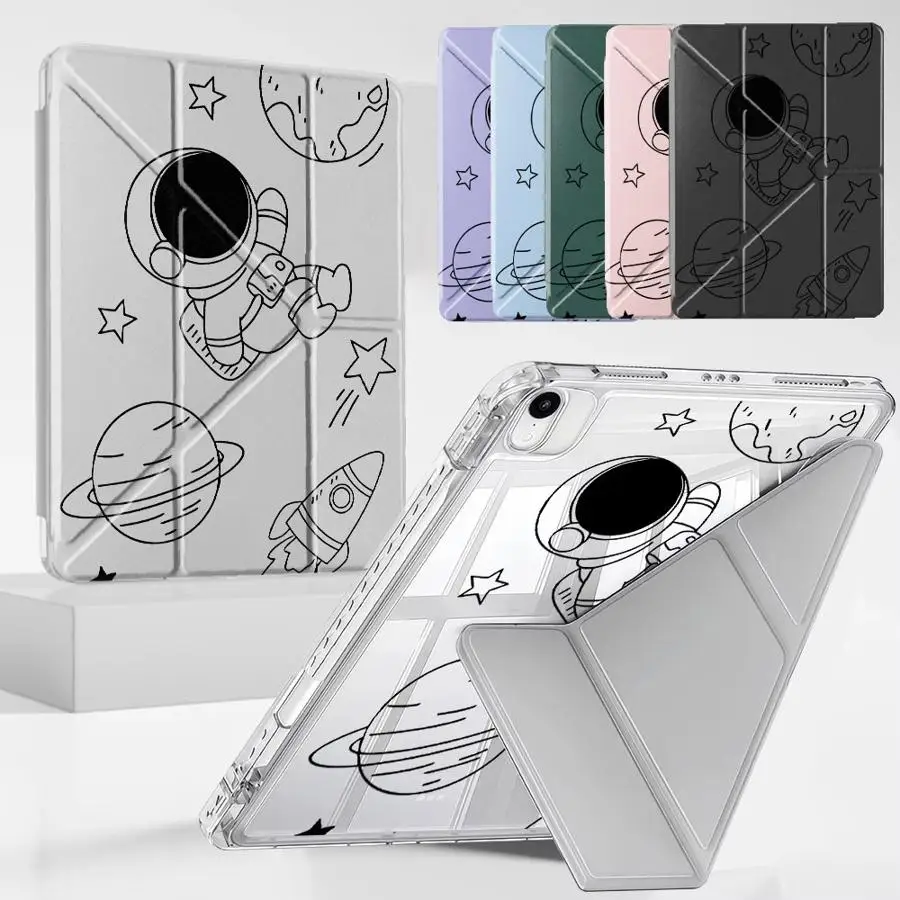 

Чехол-подставка для планшетов iPad Air 4/5, M3/M2/M4, 11 дюймов, Pro 11-го/10-го/9-го/8-го/7-го поколений, 12.9 дюймов, Mini 6/7, Pro 2025, Y-Fold, мультяшный дизайн