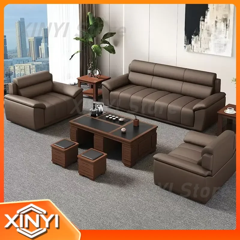 Luxury Office Sofa Coffee Table Combination for Reception Hall Business Simple Rest VIP Room Three People Modern Living Room