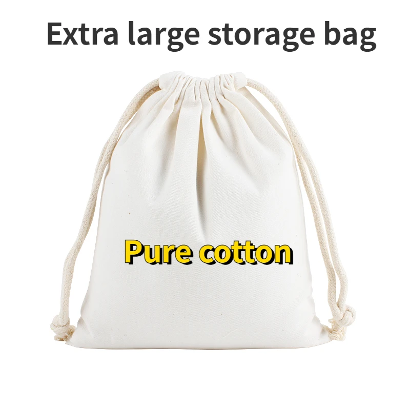 Large Capacity Organic Cotton Drawstring Storage Bags Wedding Candy Bar Gift Packaging Big Size Reusable Muslin Dust Bag Pouch