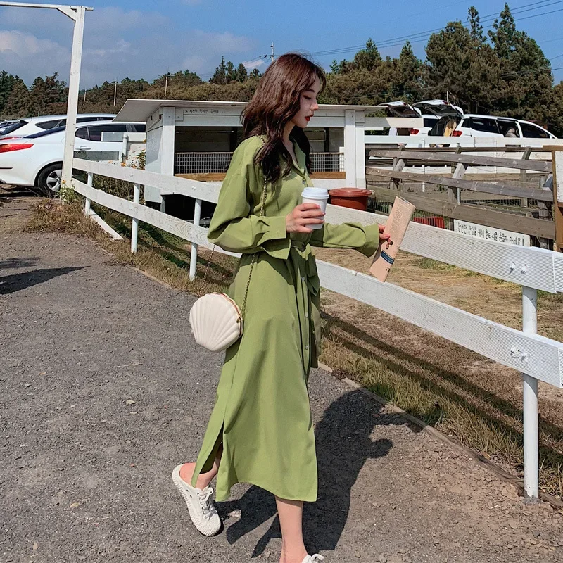 

Spring Long Shirt Y2k Dress for Women Solid 2023 Blouses Casual Korean Clothing Elegant Oversized Robe Birthday Maxi Dresses