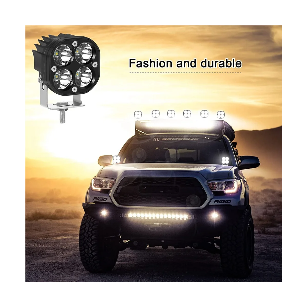 3 Inch 40W LED Light Pods LED Work Light Bar for Car Motorcycle Truck Offroad SUV ATV Boat 4WD Car image 6