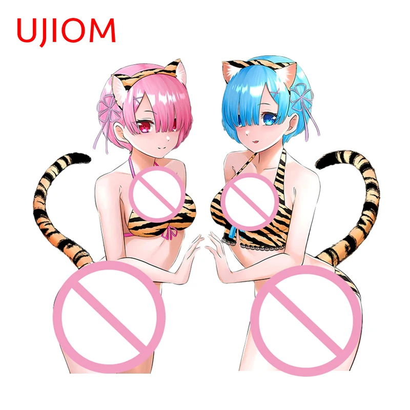 UJIOM Rem Bikini Tiger Costume Wall Sticker Fashion Premium Ingenious Funny Waterproof PVC Decal Suitable For Wardrobe Decor