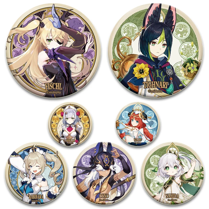 58mm Game Badges Anime Genshin Impact Handmade Brooches Game Character Lapel Pin Creative Cartoon Figure Badge Accessorie Gift