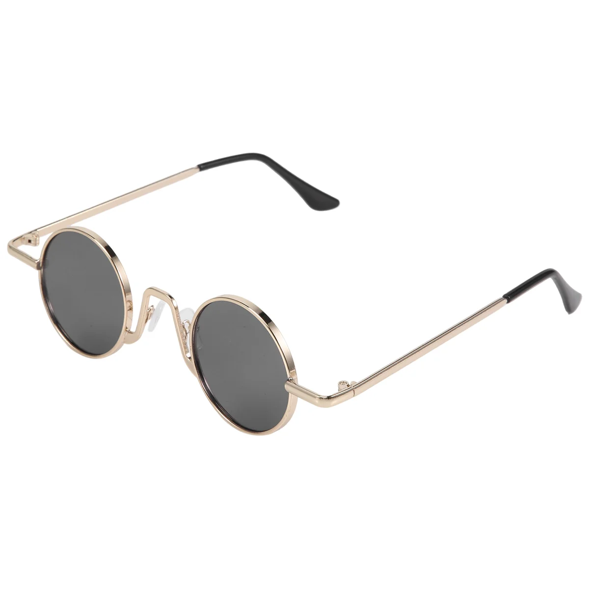 Vintage Round Sunglasses Brand Design Women Men Sunglasses Luxury Retro Uv400 Eyewear Fashion Shades-Black Gray & Gold