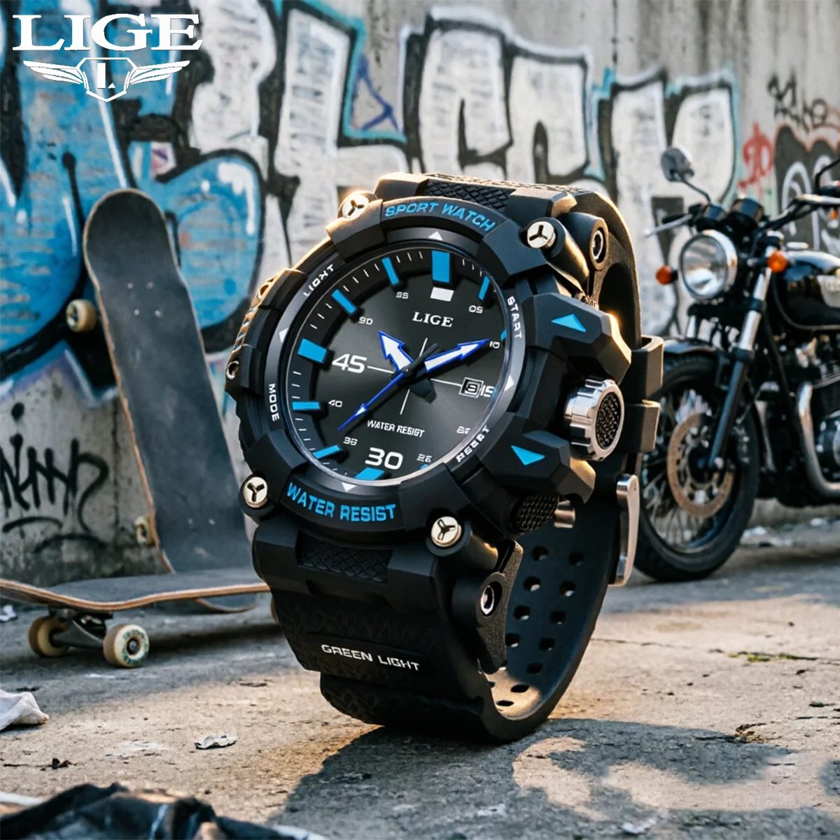 

LIGE Original Luxury Men Watch LIGE Fashion Business Silicone Watch Men Fashion Waterproof Luminous Men's Quartz Wristwatches