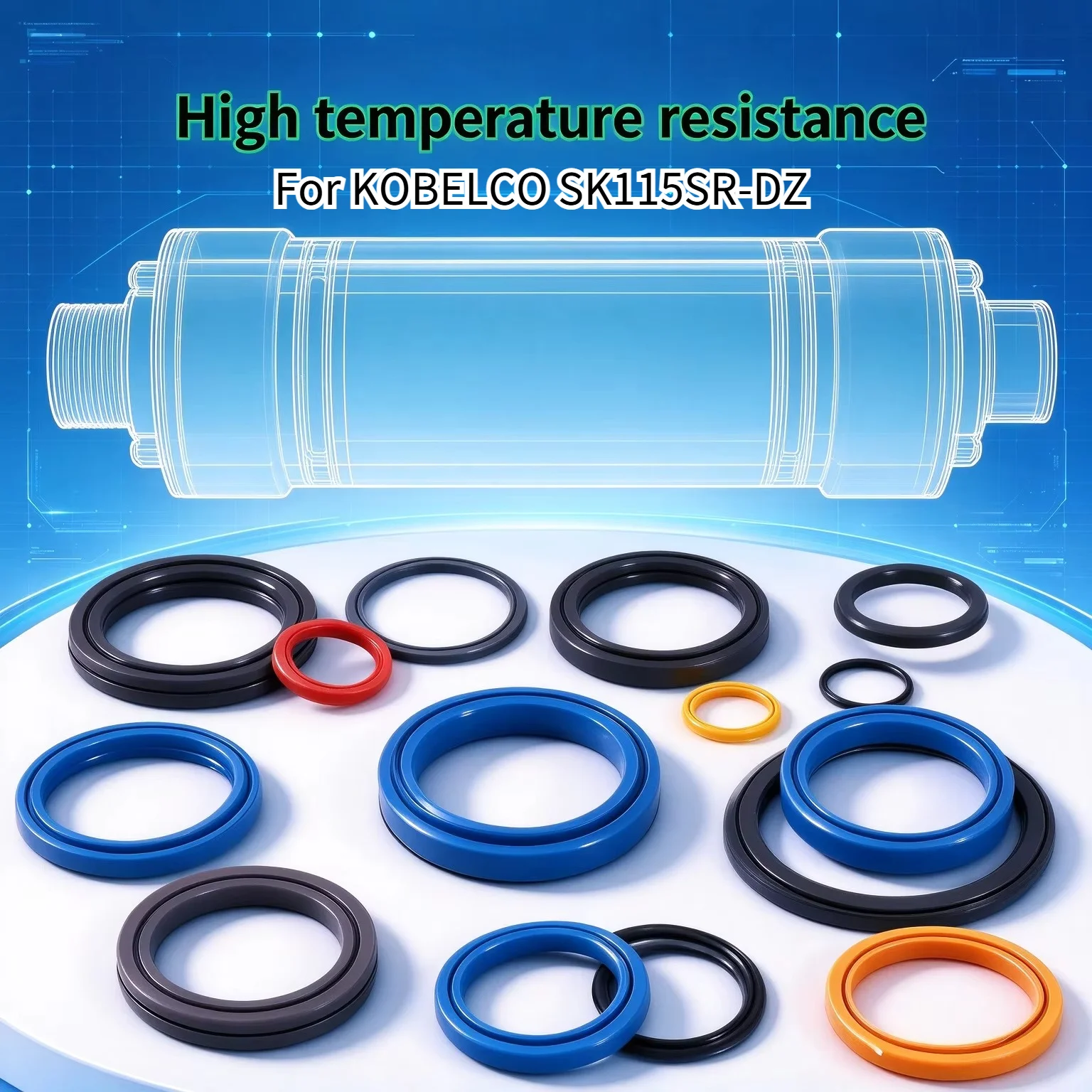 For KOBELCO SK115SR-DZ Repair Seals Kit SK115SR DZ Service MOTOR Piston Rod Repair kit Nitrile NOK Washer Floating Pressure Set
