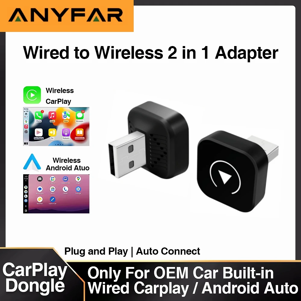 New Wireless CarPlay Android Auto Adapter USB Dongle Smart Mini Box Plug And Play Universal For VW Toyota Nissan Honda Ford Benz