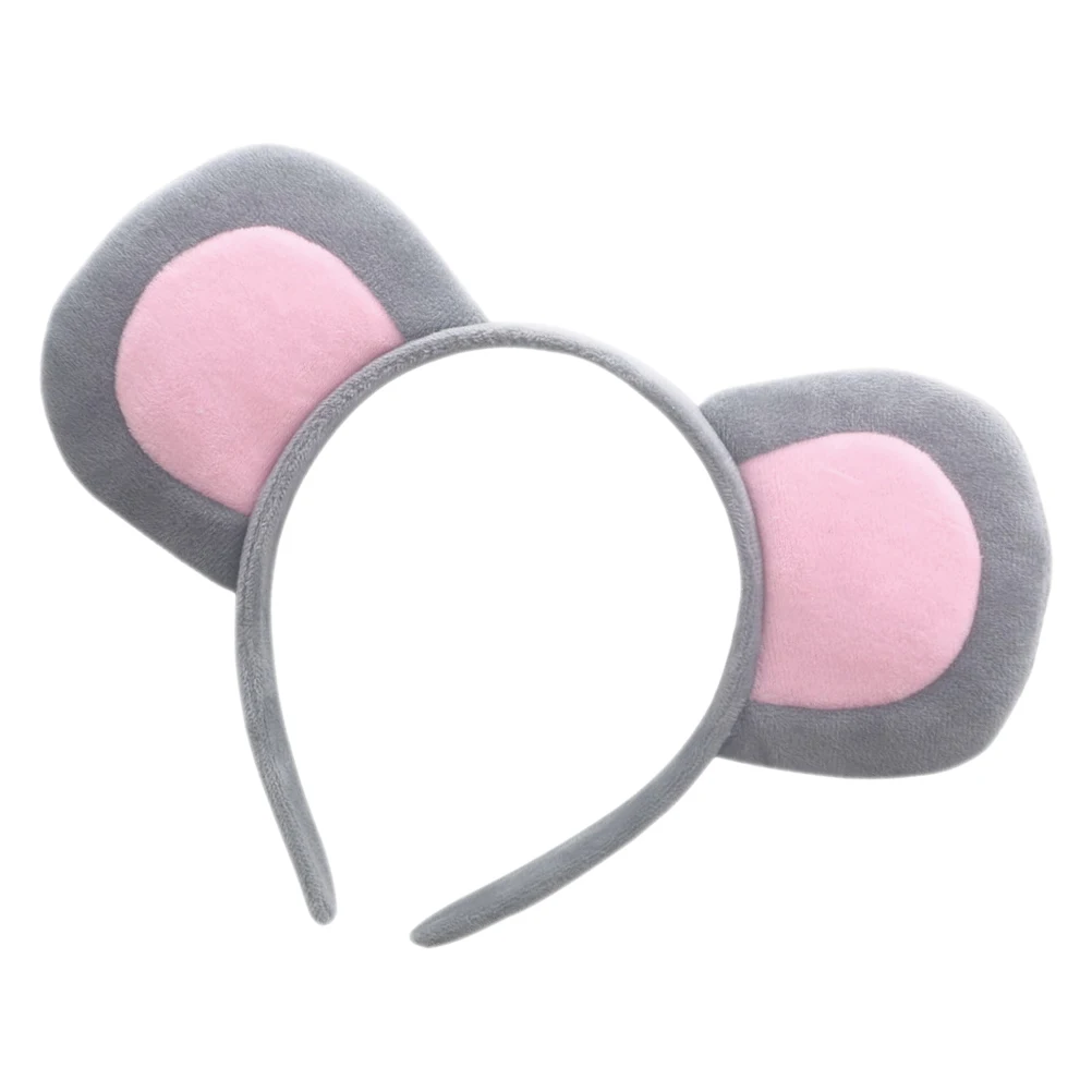 

1pc Mouse Ears Soft Gray Fabric Cosplay Party Accessories Adult Fox Cat Dog Mouse Ears Headband Adult Animal Props Halloween
