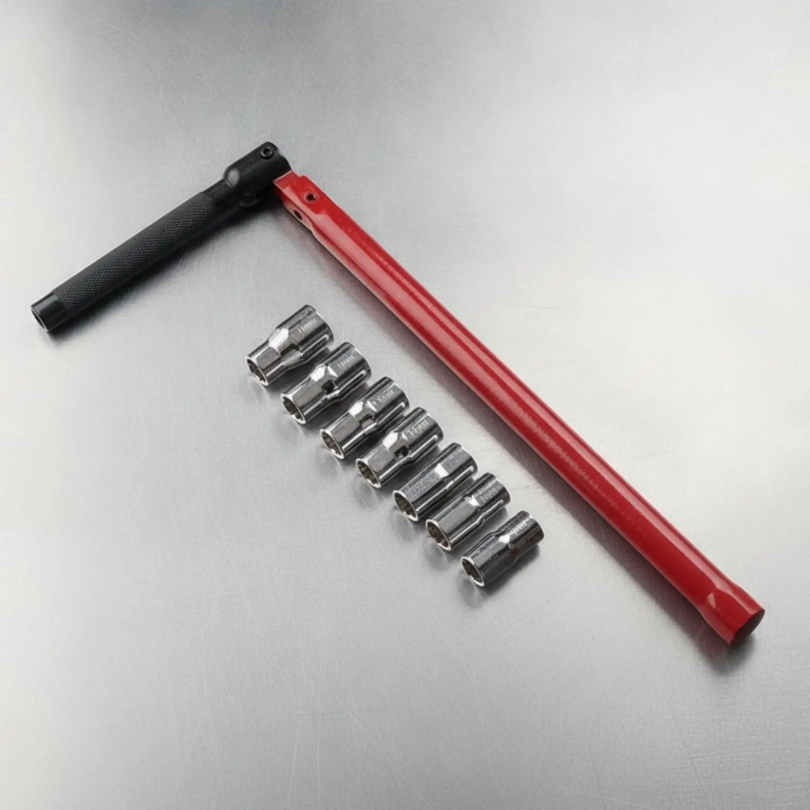 Durable Tool Steel Plumbing Wrench 7 Piece Socket Kit with Textured Grip for Residential Bathroom Pipe Maintenance