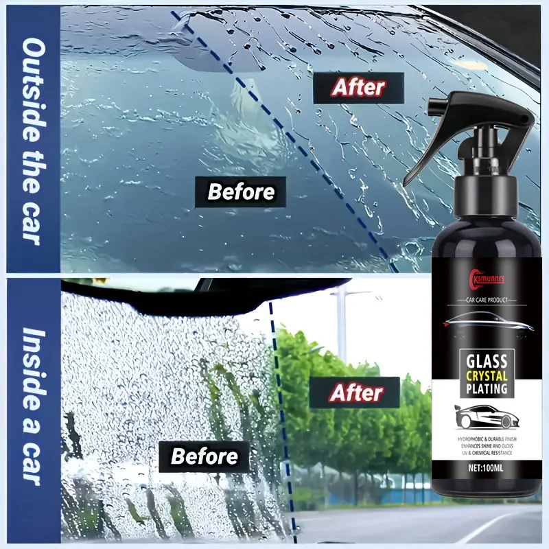 بخاخ طلاء زجاجي نانو - رذاذ طلاء الشمع الكريستالي للعناية بزجاج السيارات، تركيبة مسعرة متقدمة، تلميع ومشرق #3