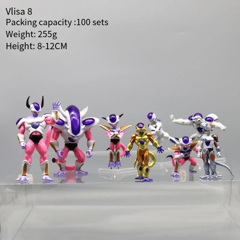 8Pcs/Set BANDAI Dragon Ball Z Anime Figure Frieza Full Form Set Action Figures Freezer Doll Statue Collection Model Toys Gifts