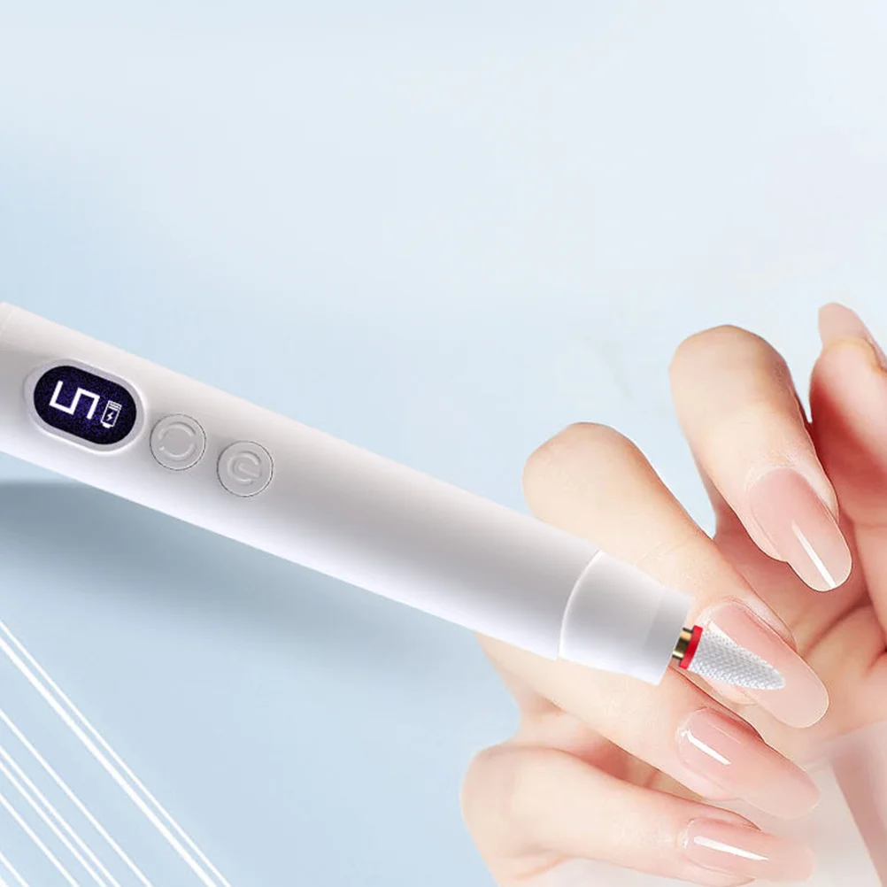 مثقاب أظافر صغير الحجم بشاشة LED قابل لإعادة الشحن، مبرد كهربائي لاسلكي لأظافر الجل، مطحنة ساندر محمولة مانيكير احترافية #5