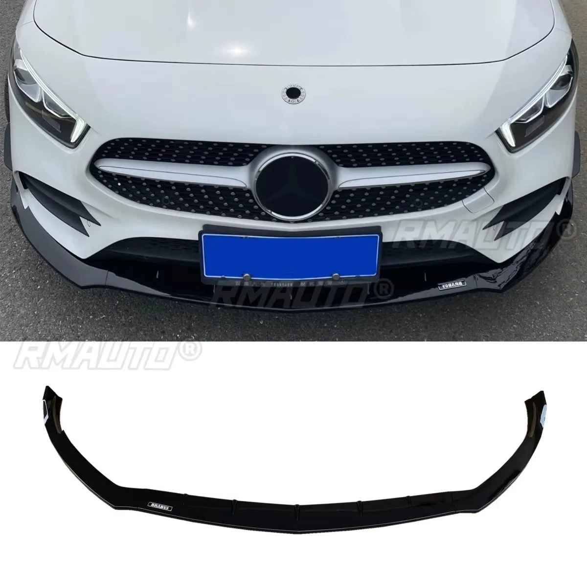 

3PCS Car Front Bumper Lip Splitter Diffuser Body Kit For Mercedes Benz A-Class A200 2023+ Bumper Guard Protector Cover