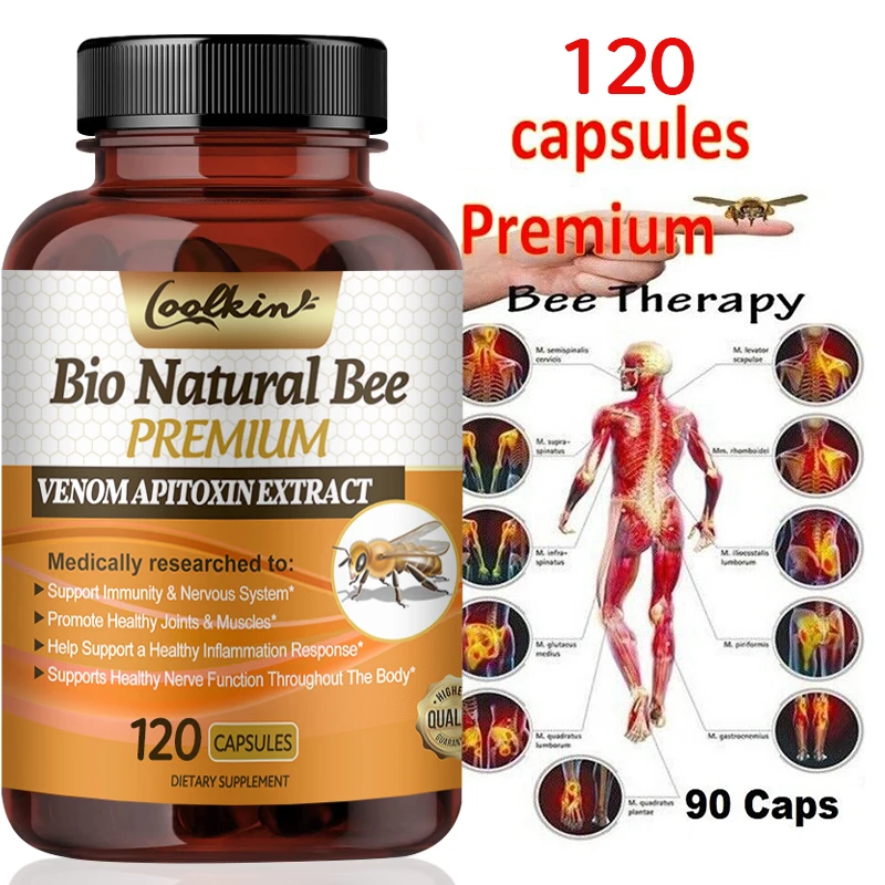 Raw Bee Venom Extract Supplement Natural Premium Formula Used To Relieve Arthritis Pain and Anti-Inflammation