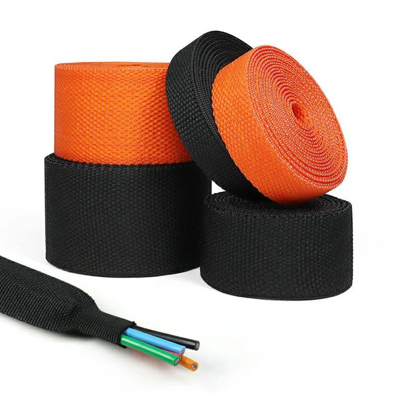 50M Braided Heat Shrink Tube Cable Sleeves Insulation Flam Retardant Wire Wrap Sheath Protection Covers Car Line Organizer
