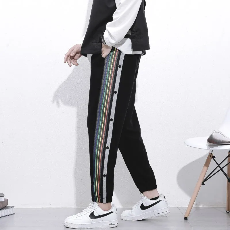 

Fashion Men Sweatpants Loose Casual Joggers Pant Spring Summer Harajuku High Street Solid Color Sports Pants Brand Style Men