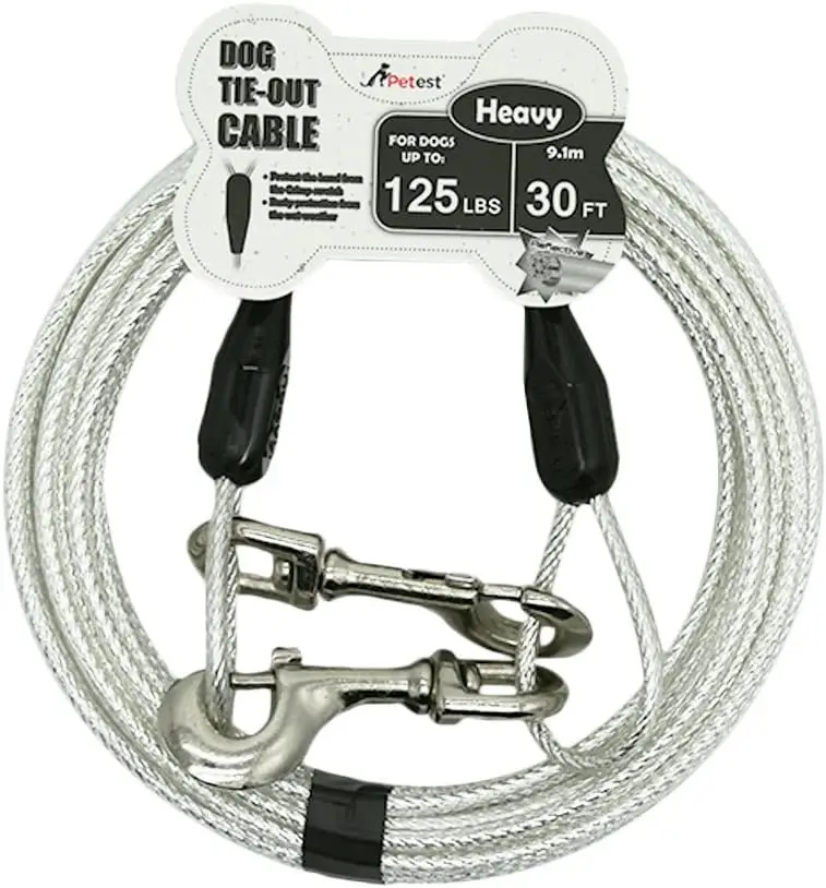 

30ft Reflective Tie-Out Cable for Heavy Dogs Up to 125 Pounds