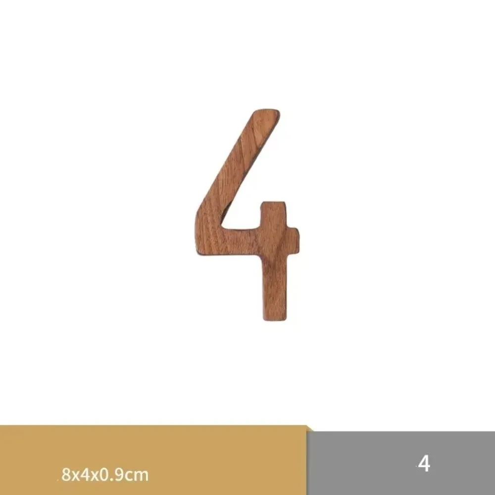 Nordic Walnut Wooden House Number 3D 0‑9 Door Mailbox Label DIY Craft Outdoor Door Number Home Wall Decoration