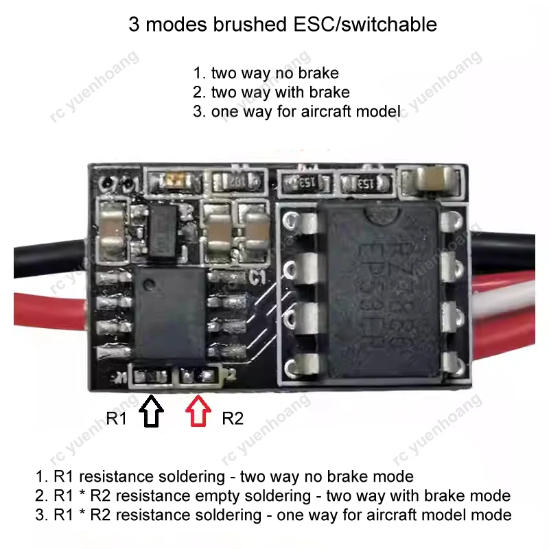 1 SZTUK 1S 7A Mini szczotkowany elektroniczny regulator prędkości 3,2-6,5 V 3 tryby ESC z lampką sygnalizacyjną do akcesoriów RC Car Boat Airplane