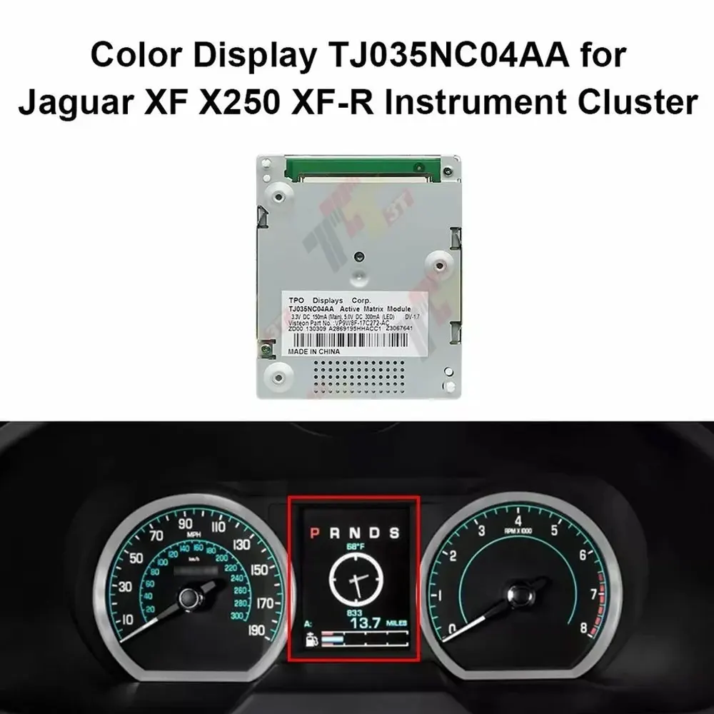 Instrument Cluster  Color Display for Jaguar XF X250 XF-R Dashboard TJ035NC04AA OEM Number ​DX23-10849-AD ​DX23-10849-BC ​