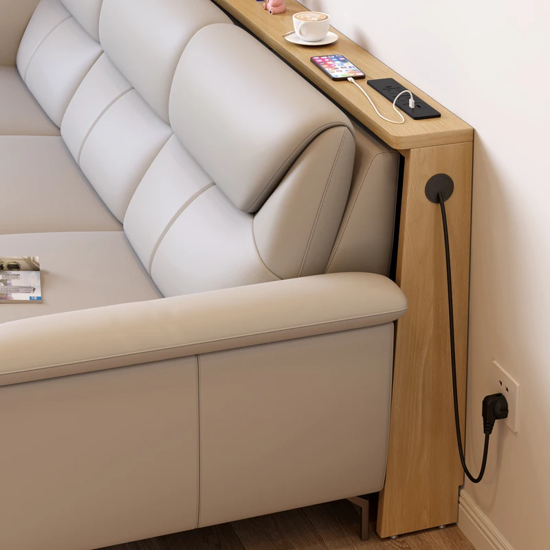 Function Electric sofa rear shelf against the wall Super narrow bedside clip gap Back against the cabinet Solid wood edge