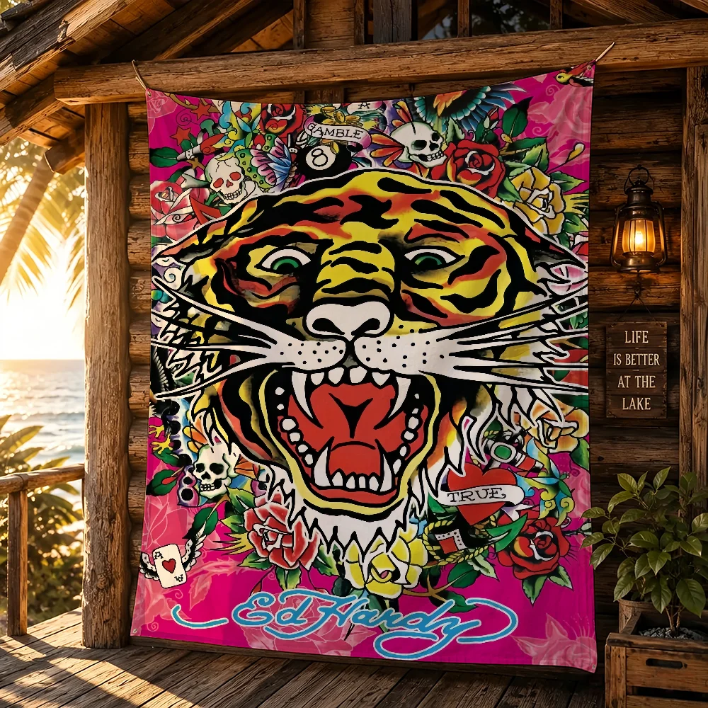 Fashion Brand E-Ed H-Hardy flag Campsite Atmosphere Hanging Banner Outdoor Garage Party Decor Advertising