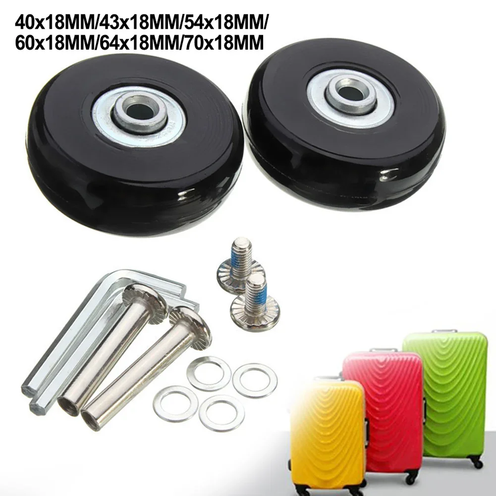 2 Pcs Trolley Box Universal Wheel Travel Box Shaft Luggage  Silent Replacement Wheels Roller Skate Wheel Repair Kit