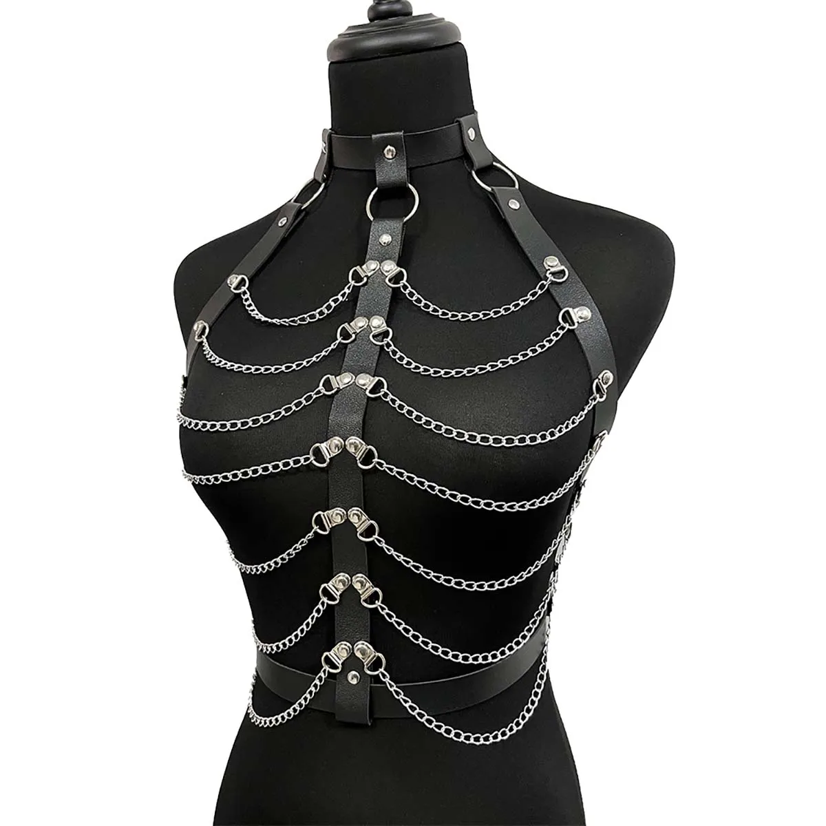 

Women Sexy Body Chest Chain Harness Belt Belly Belt Chain Bondage Lingerie Gothic Fetish Clothing Exotic Accessorie