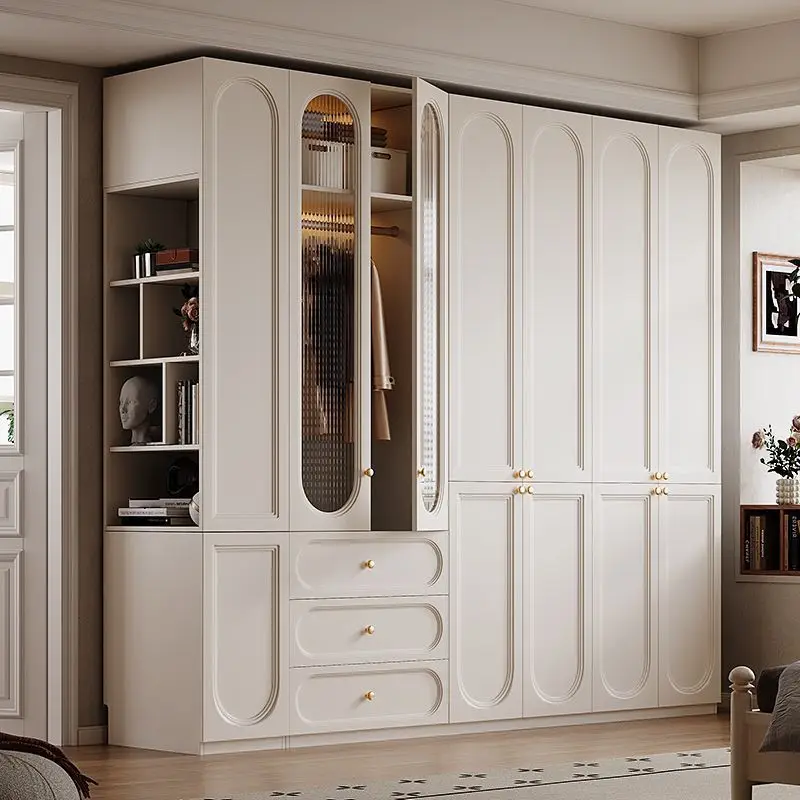 Segmented free handle household bedroom clothes storage heightened wardrobe