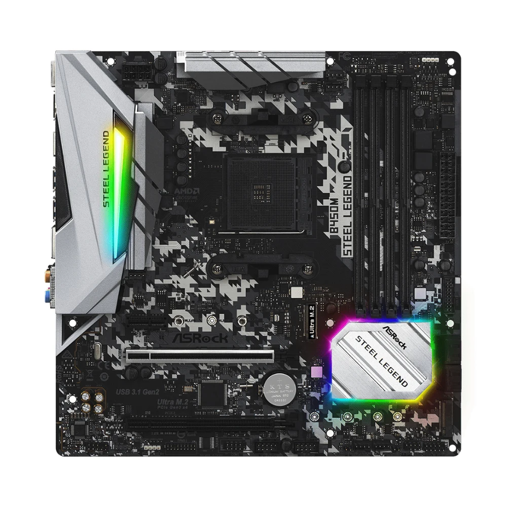 ASRock B450M STEEL LEGEND 마더보드 AMD AM4 지원 R5 5600 5600G R7 5700X3D 5800X CPU 4xDDR4 128GB HDMI M.2 mATX 메인보드 썸네일 2