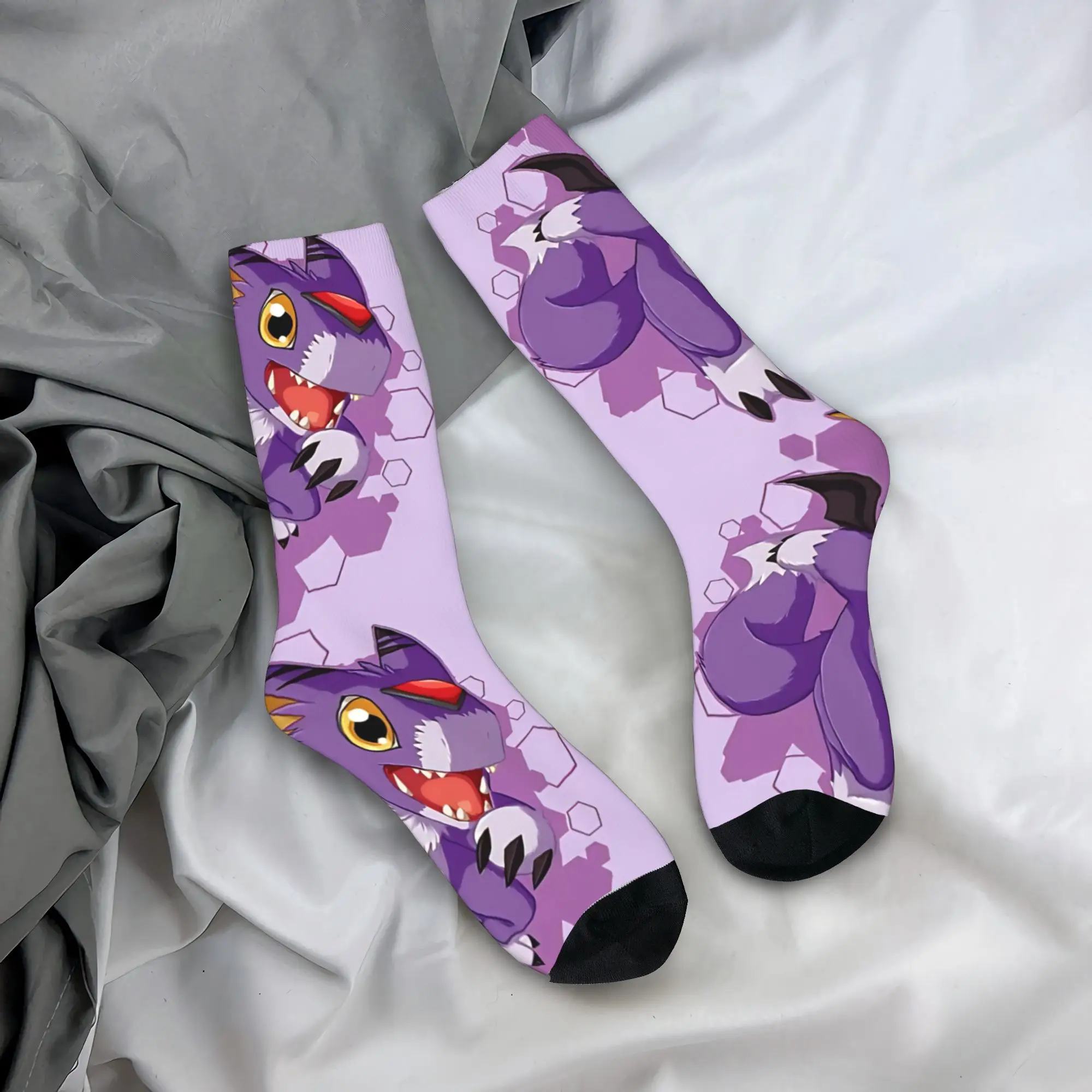 Dorumon Chibi Stockings Digimon Graphic Trendy Socks Winter Non Slip Socks Adults Men Running Breathable Socks