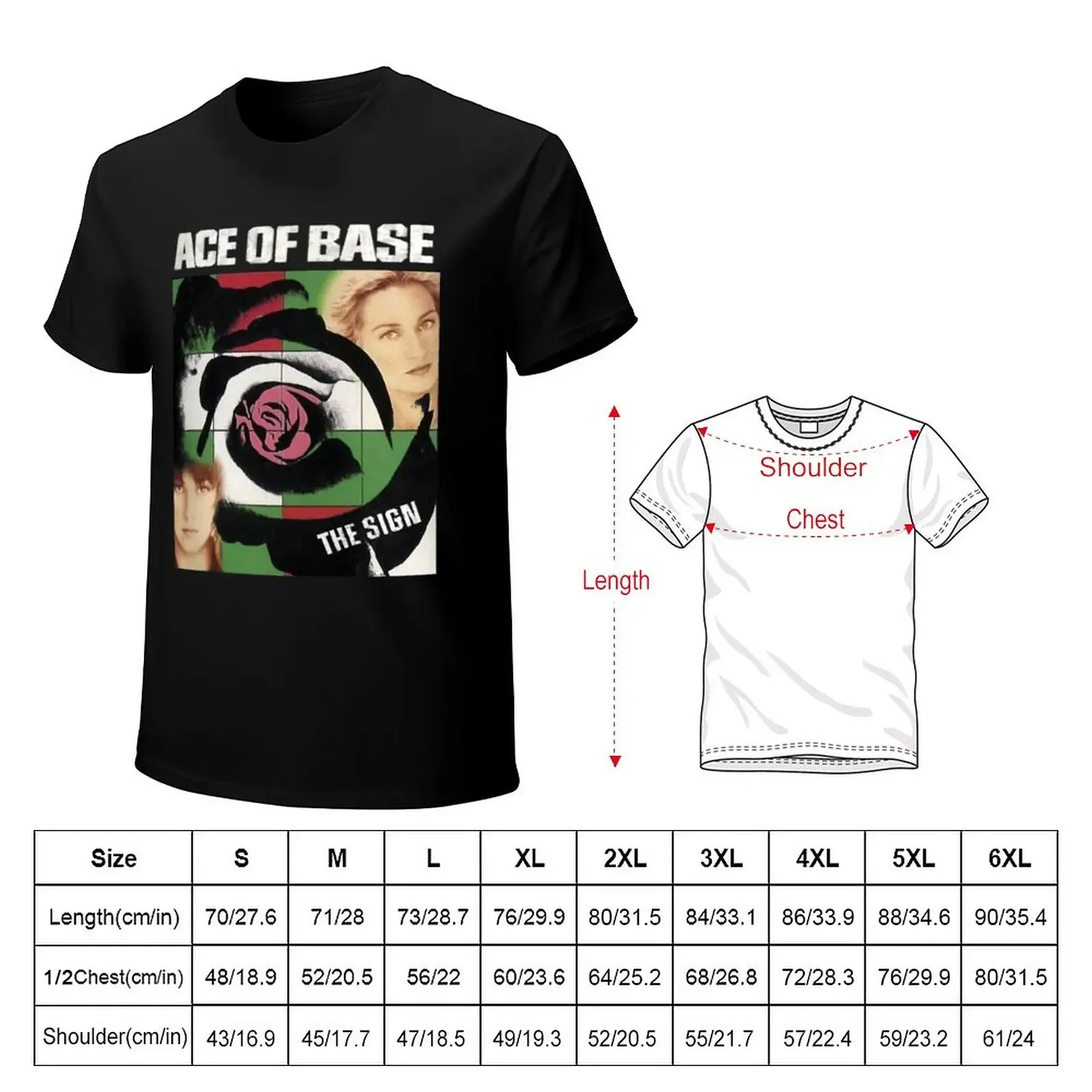 blackwhitereddesign pop rock heavy metal country band ace of base Classic T-Shirt tops Men's t-shirt