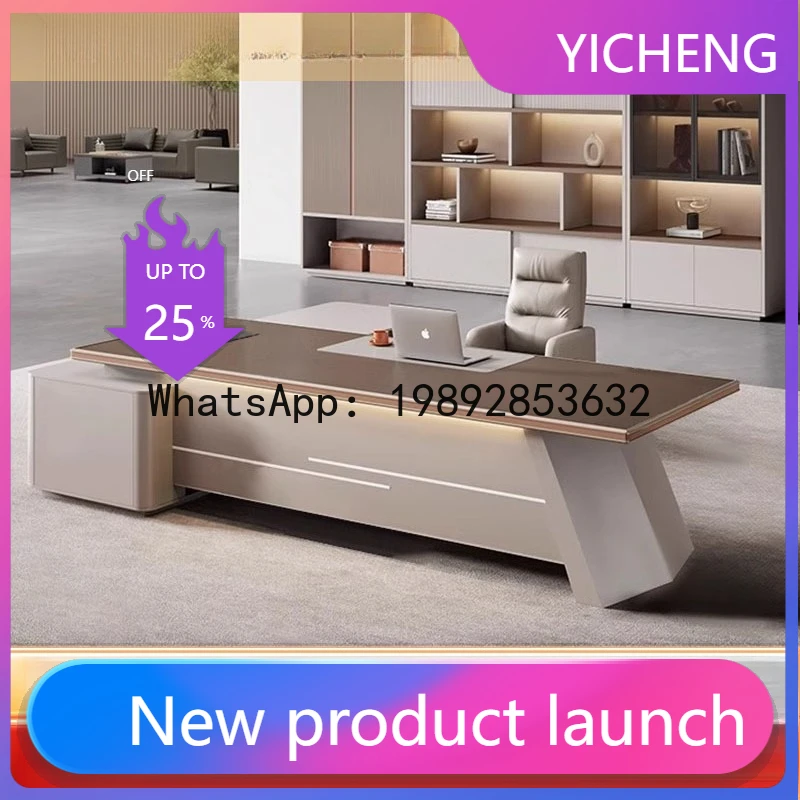 

HYS Executive Boss Desk Office Desk and Chair Set Chairman's Office Table Executive Desk