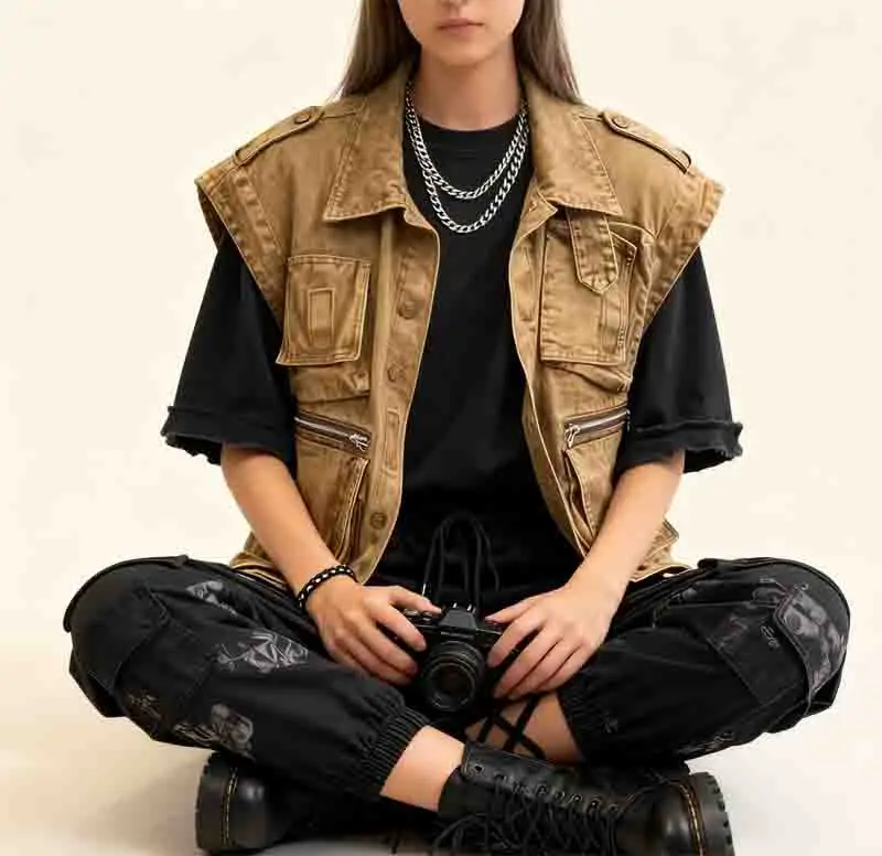 

Vests Waistcoats Thin Womens Vest Rhinestone Spring Suede Artistic Minimalist Modern Textured Waistcoat Delicate Exquisite Retro