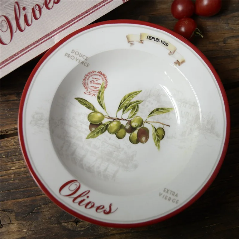 

European bone china dinner plate household tableware ceramic Dim sum steak plate retro western dinner plates dinner set dishes