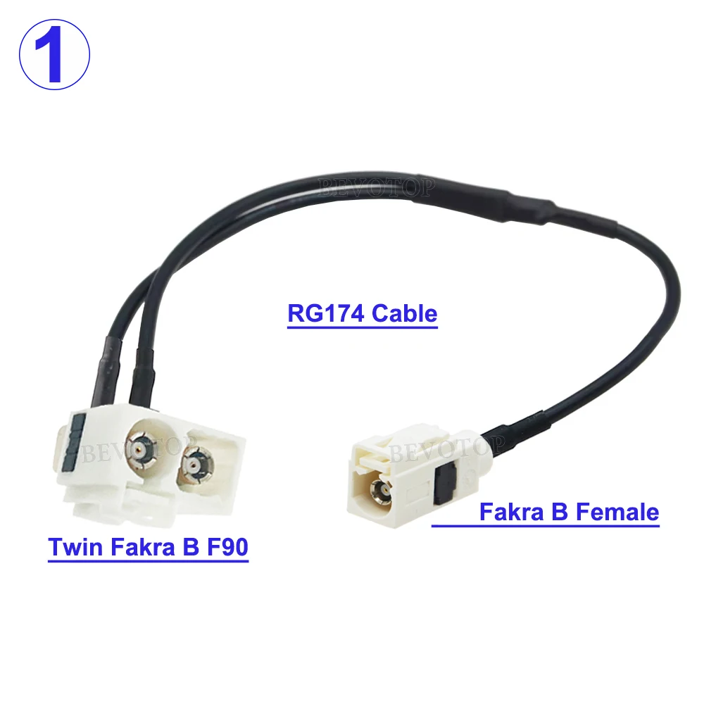 Fakra Splitter Cable Twin Fakra B Male/Female to Fakra B Male/Female Connector RG174 Car GPS Navigation Antenna Extension Cable