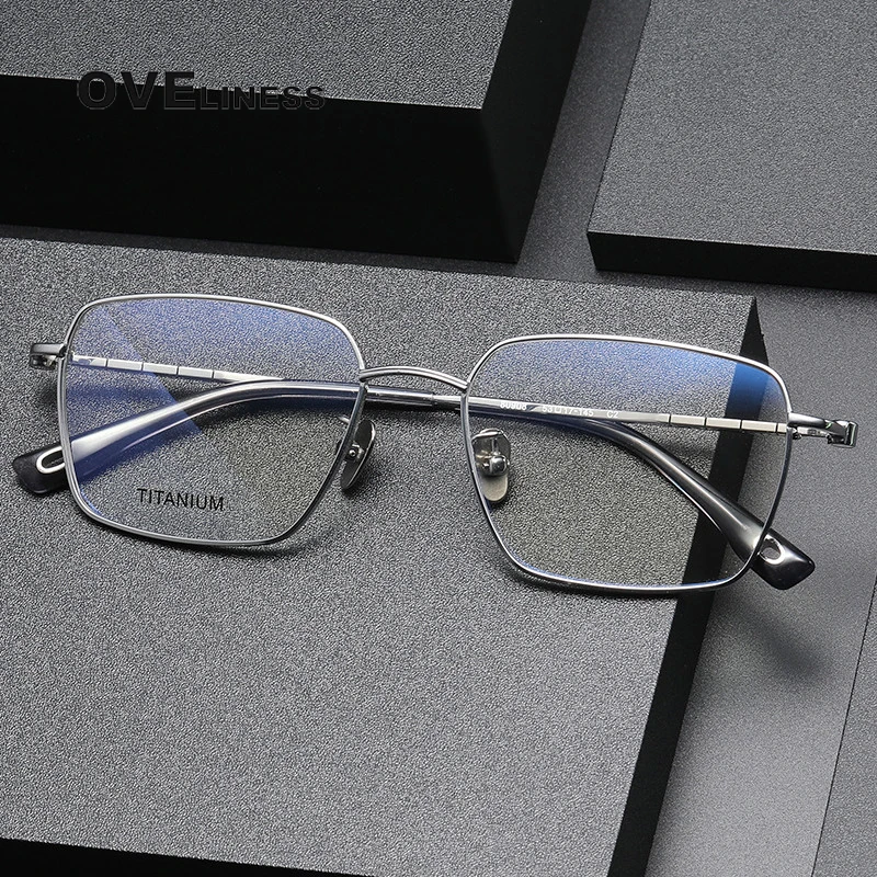 

NEW DESIGN Men Pure Titanium Glasses Frame Fashion Male Square Ultralight Eye Myopia Prescription Eyeglasses frames Spectacles