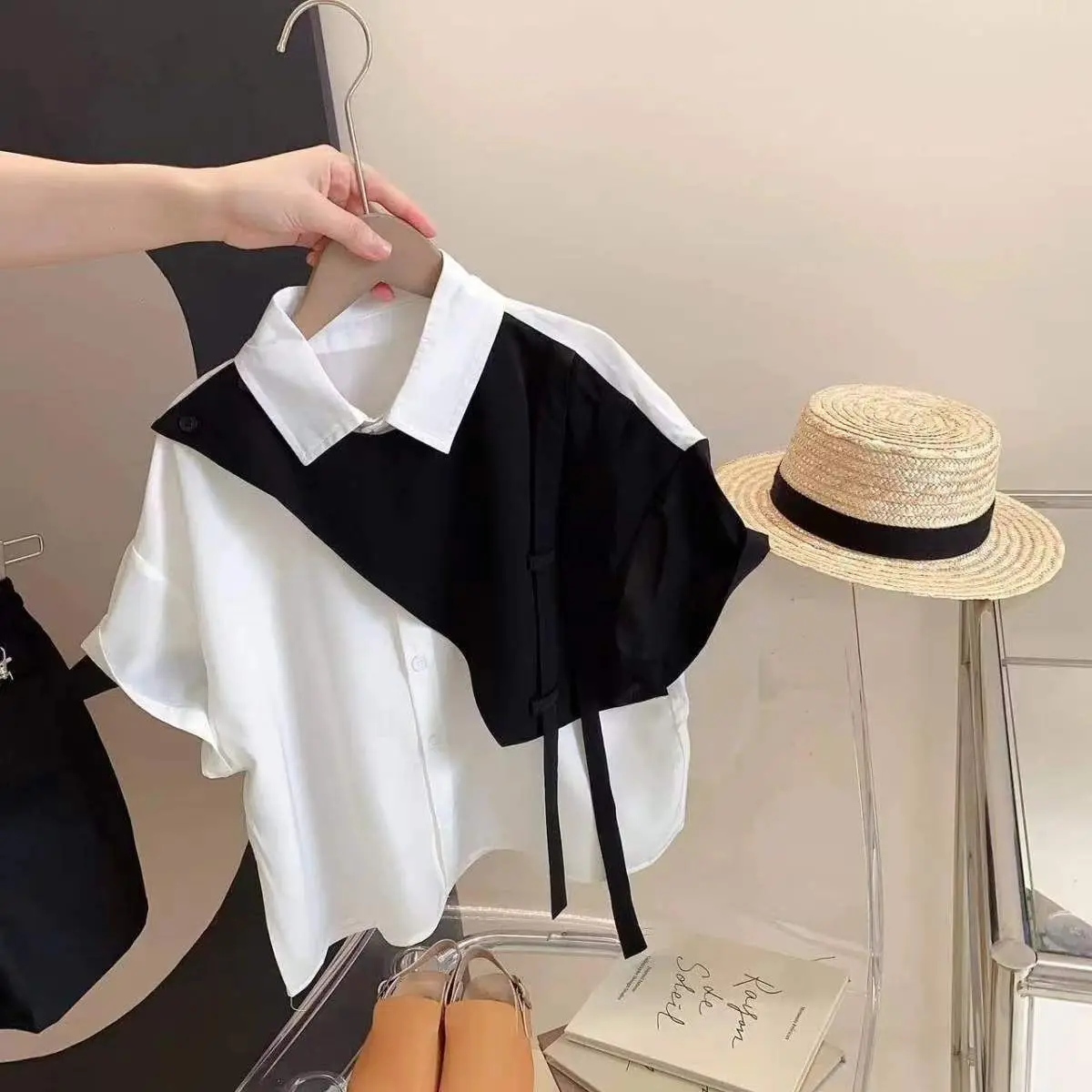 Children's Summer Set 2025 New Korean Version Boys' Baby Shirt Children's Stylish Short Sleeve Shorts Two Piece Set