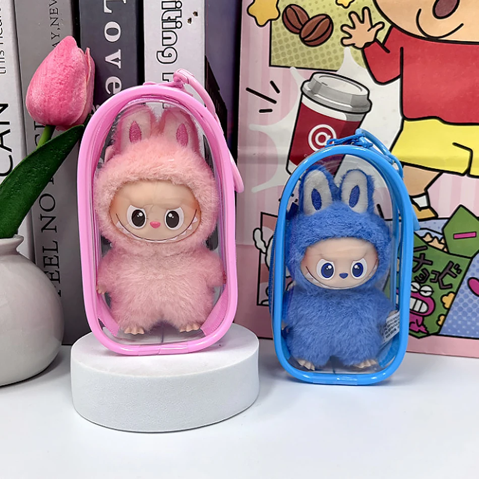 Für Mini Labubu Pin Für LoveTransparent Bunte Schutz Fall V4 Puppe Zubehör Plüsch Puppe Display Tasche Outdoor Schlüsselbund Spielzeug – Detail 3