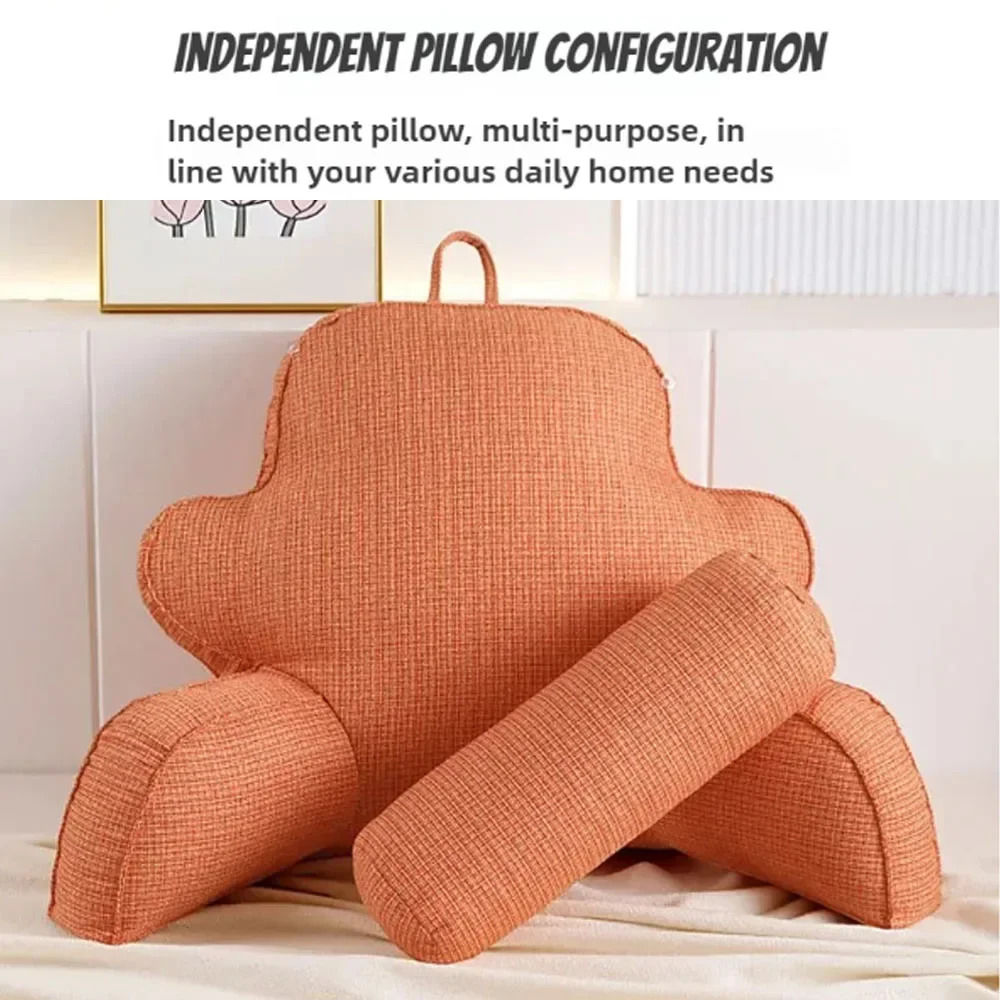 2025 NEW Reading Pillow Removable Jacket Bedside Pillow Backrest Princess Neck Protector Waist Bedroom Sofa Cushion 70x30x40cm