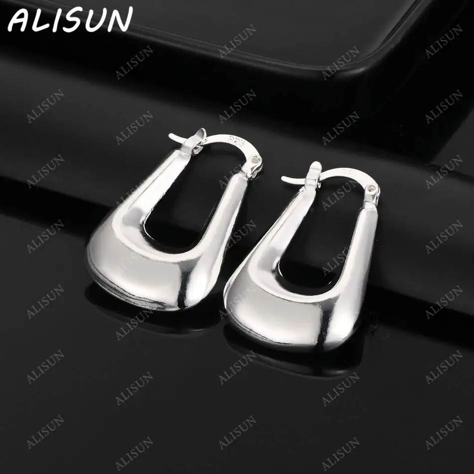 

ALISUN 925 Sterling Silver Hoop Earrings For Women Fashion Jewelry Vintage Grace Charm Noble Party Birthday Gifts