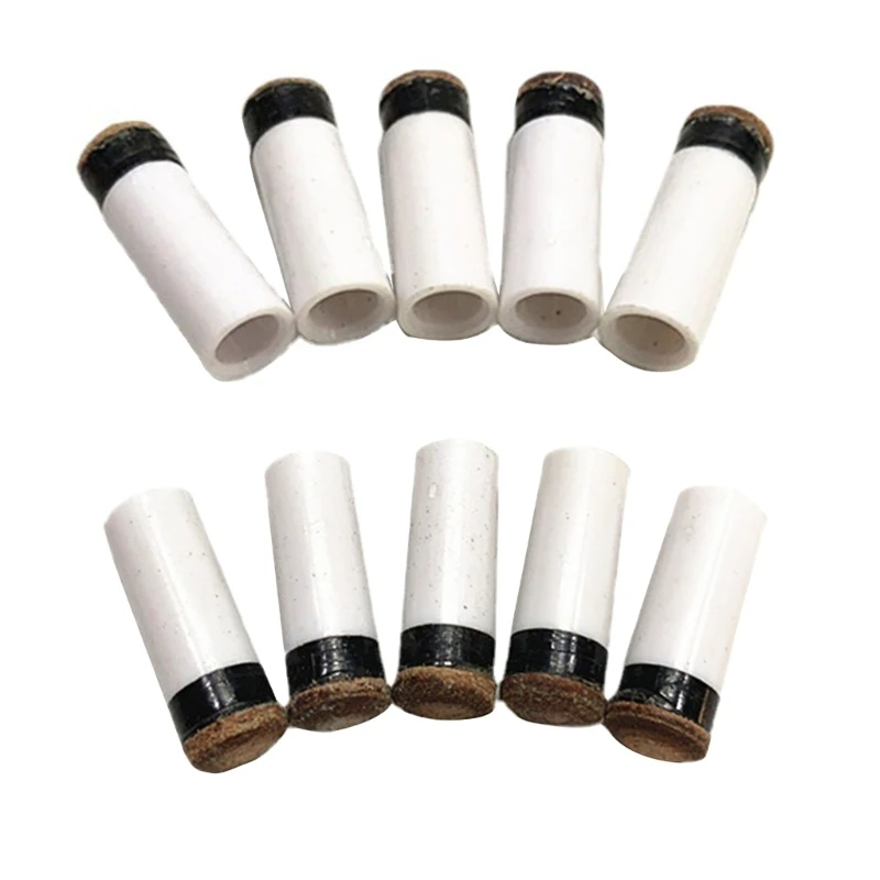 

Sets of 10Pcs Billiard Cues Tips with White Pool Cue Ferrules Screw-on Pool Repair Cue Tips Cue Ferrules Pool Part
