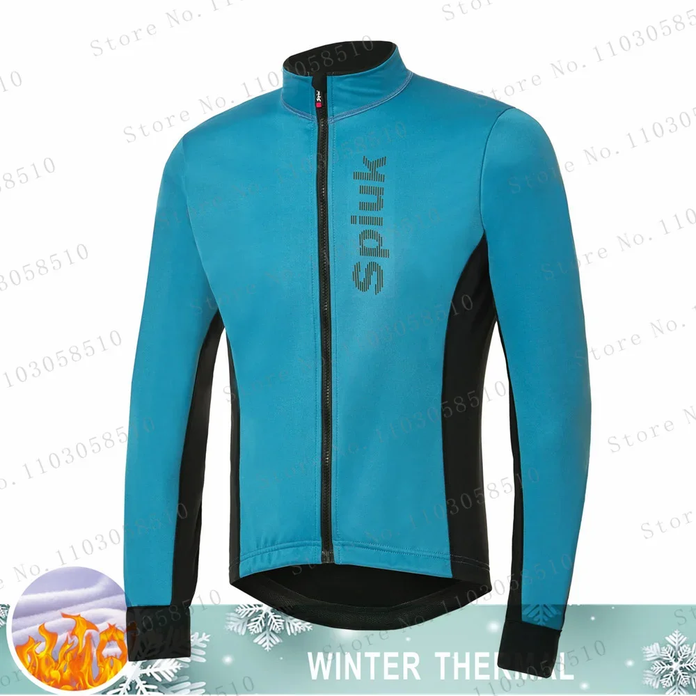 spiukful Winter Thermal Fleece Cycling Jersey Men\'s Long Sleeve Clothing Ciclismo Bicycle Clothes Triathlon Profession Cycling